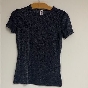 Sparkly Black Short Sleeve Tee for girls size L excellent condition